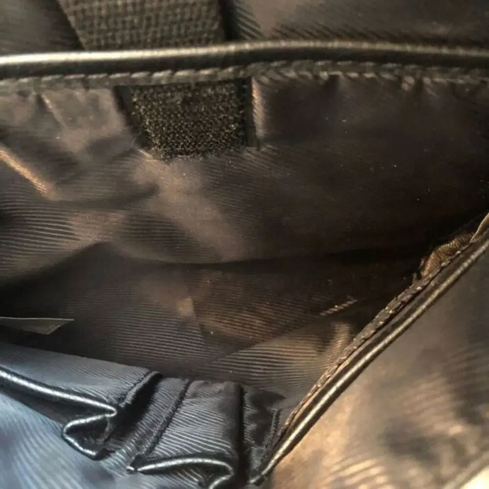 Kenneth Cole Reaction‎ Black Leather Messenger Bag Crossbody mBusiness Satchel